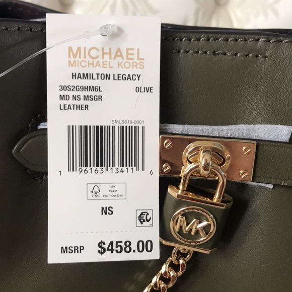 Brand New Michael Kors Genuine Leather Olive Hamilton Legacy Messenger Bag Purse - Picture 11 of 16